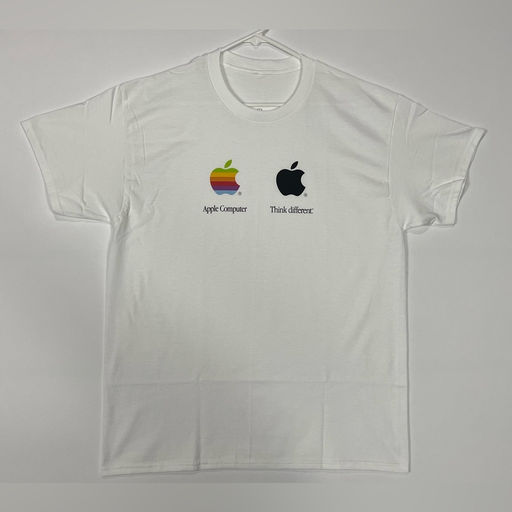 Apple Logo White T-Shirt, Computers/Think Different iPhone MacBook Steve Jobs